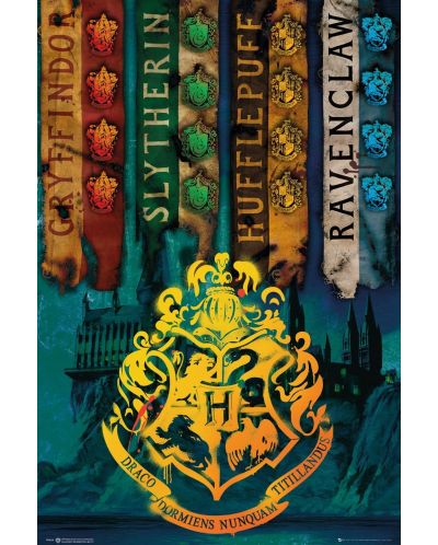Poster maxi GB Eye Harry Potter - House Flags - 1