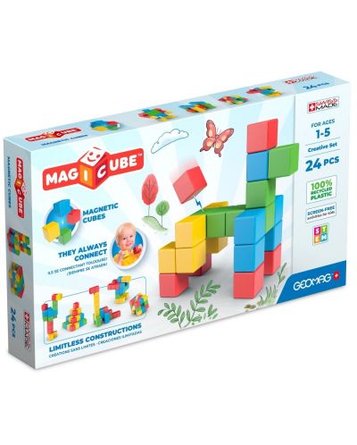 Cuburi magnetice Geomag - Magicube Creations, 24 bucăți - 1