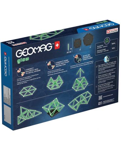 Constructor magnetic Geomag - Glow, 60 de piese - 9