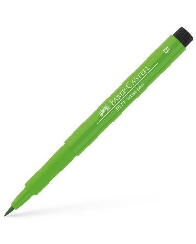 Marker cu pensula Faber-Castell Pitt Artist - Verde ca frunza (112) - 1