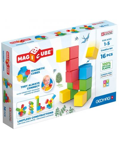 Cuburi magnetice Geomag - Magicube Creații, 16 părți - 1