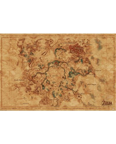 Poster maxi Pyramid - The Legend Of Zelda: Breath Of The Wild (Hyrule World Map) - 1