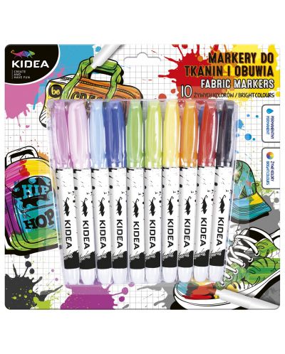 Markere Kidea - pentru textil, 10 culori - 1