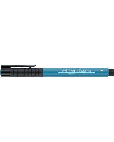 Marker cu pensula Faber-Castell Pitt Artist - Turcoaz cobalt (153) - 2