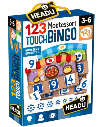 Joc amuzant Headu Montessori - Piata mica, joc de bingo - 1