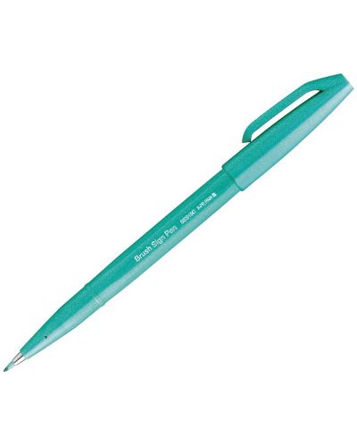 Pentel Sign Pen marker cu pensulă - SES15C, verde smarald - 1