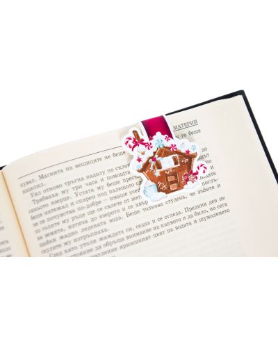 Semn de carte din metal - Gingerbread House - 3