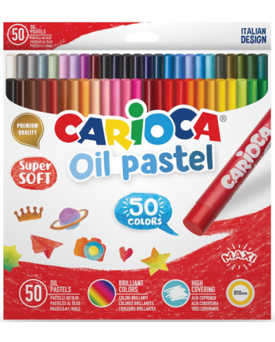 Set pastel uleios Carioca - 50 culori, Ф10 mm - 1