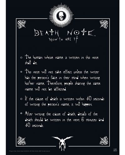 Poster maxi ABYstyle Animation: Death Note - Rules - 1