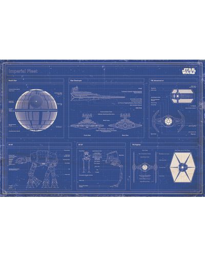 Poster maxi Pyramid - Star Wars - Imperial fleet blueprint - 1