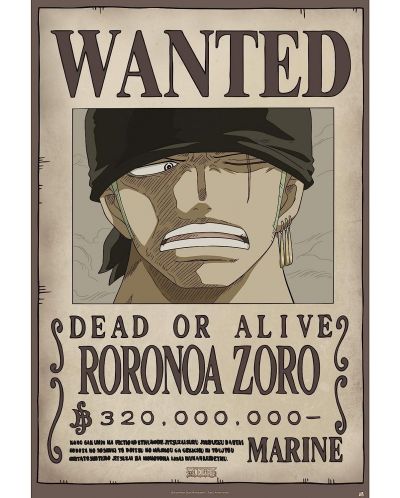 Poster maxi GB eye Animation: One Piece - Zoro Wanted Poster	 - 1