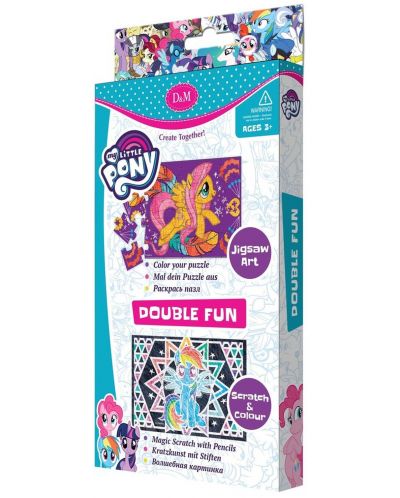 Set creativ Revontuli Toys Oy - Puzzle si gravura, dublu, My little pony - 1