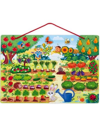 Puzzle magnetic Janod - Gradina mea, 70 piese - 1