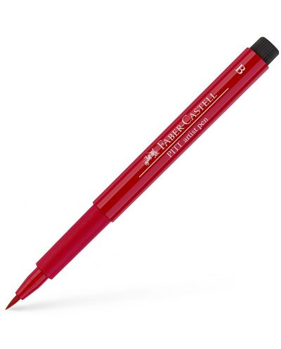 Marker cu pensula Faber-Castell Pitt Artist - Rosu stacojiu inchis (219) - 1