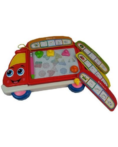 Placă de desen magnetică Raya Toys - Camion, roșu - 1