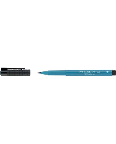 Marker cu pensula Faber-Castell Pitt Artist - Turcoaz cobalt (153) - 3