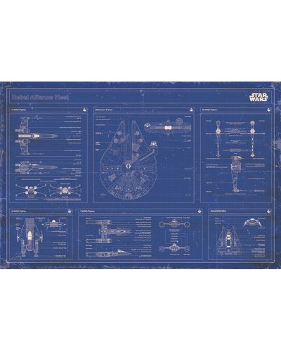 Poster maxi Pyramid - Star Wars - Rebel alliance fleet blueprint - 1
