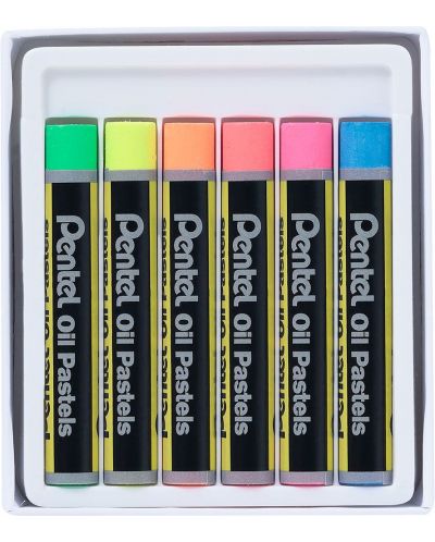 Pentel Arts Oil Pastels - Fluo, 6 culori  - 2