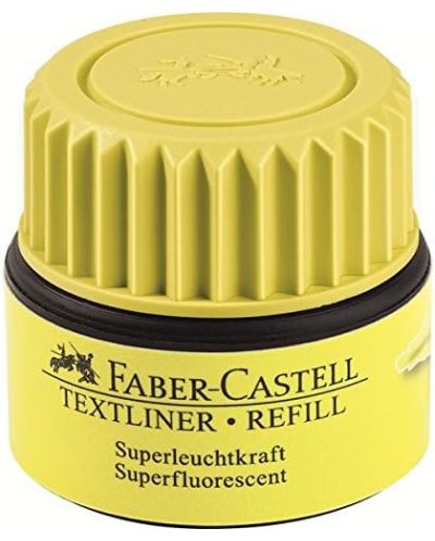Recipient de cerneală pentru marker text Faber-Castell - galben, 25 ml - 1