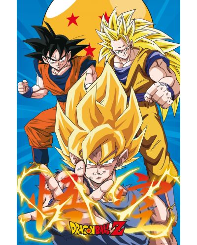 Poster maxi GB eye Animation: Dragon Ball Z - 3 Gokus Evo - 1