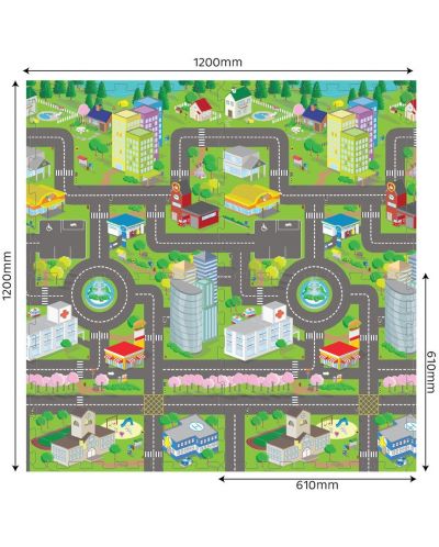 Puzzle moale Sun Ta Toys - Harta urbana, 4+8 piese - 2