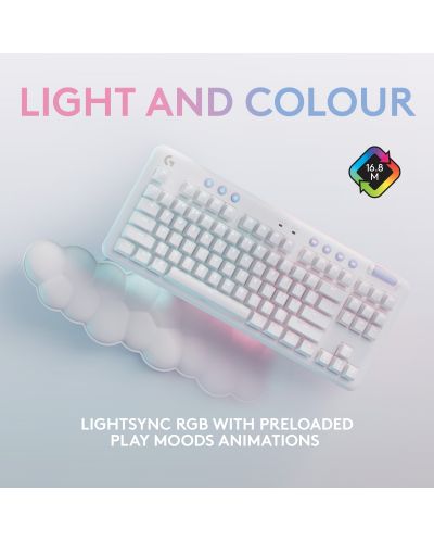 Tastatura mecanica Logitech - G715, Tactile, RGB, Off White - 5