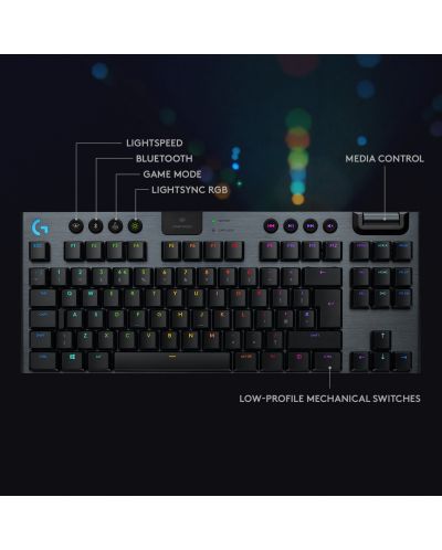 Tastatura mecanica Logitech - G915 TKL, linear, neagra - 8