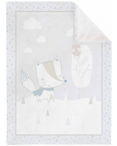 Pătură moale pentru bebeluși cu sherpa KikkaBoo Little Fox, 110 x 140 cm - 1