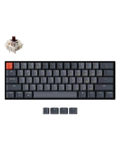 Tastatura mecanica Keychron - K12 H-S, Gateron Brown, RGB, neagra - 2