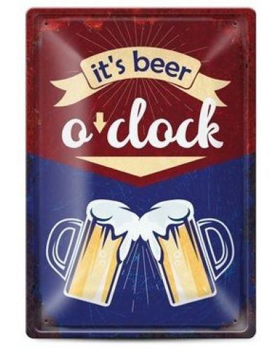 Tabela metalica - it's beer o'clock - 1