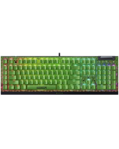 Tastatură mecanică Razer - BlackWidow V4 X, Green, RGB, Minecraft
