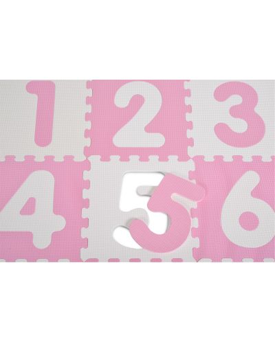 Puzzle pardoseala din spuma moale pentru copii Sun Ta - Cifre, 9 piese, roz - 2