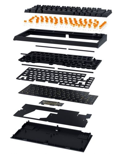 Tastatură mecanică Razer - BlackWidow V4 75, ISO, Orange, RGB, negru - 5