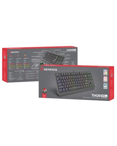 Tastatură mecanică Genesis - Thor 230 TKL, Outemu Red, RGB, negru - 8