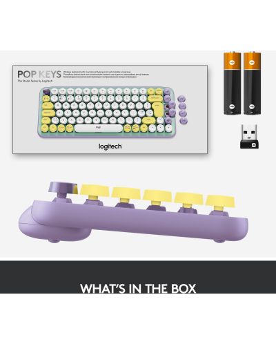 Tastatura mecanica Logitech - POP Keys, wireless, mov/ verde - 8