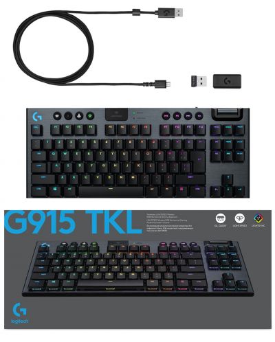 Tastatura mecanica Logitech - G915 TKL, linear, neagra - 11