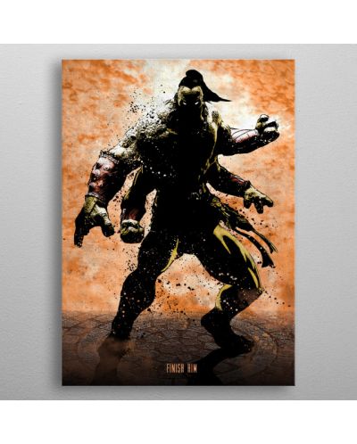 Poster metalic Displate: Mortal Kombat - Goro - Finish Him! - 3