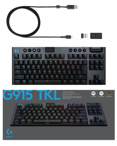 Tastatura mecanica Logitech - G915 TKL, tactile, neagra - 11
