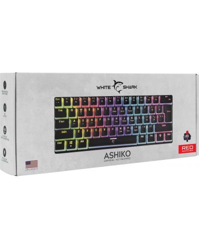 Tastatură mecanică White Shark - ASHIKO, Red Switches, RGB, negru  - 6