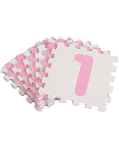 Puzzle pardoseala din spuma moale pentru copii Sun Ta - Cifre, 9 piese, roz - 3