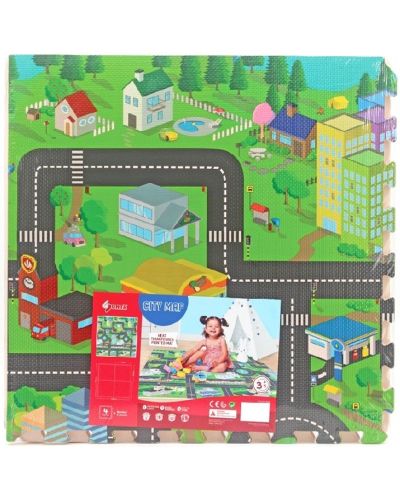Puzzle moale Sun Ta Toys - Harta urbana, 4+8 piese - 1