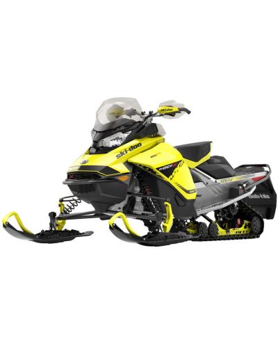 Jucărie metalică Newray - Motocicletă cu zăpadă Can-Am Ski-Doo MXZ XRS, 1:20, galbenă - 1