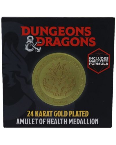 Medalion FaNaTtiK Games: Dungeons & Dragons - Amulet of Health (Limited Edition) (Gold Plated) (Includes Magic Item Formula) - 4