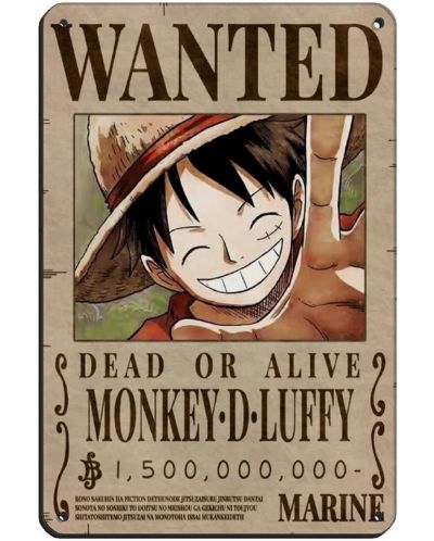 Poster metalic ABYstyle Animation: One Piece - Monkey D. Luffy Wanted Poster (New World) - 1