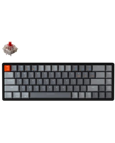Tastatură mecanică Keychron - K6 Alum, Gateron Red, RGB, negru - 1