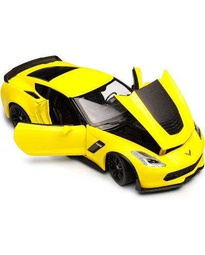 Mașină din metal Welly - Chevrolet Corvette Z06, 1:24, galben - 2