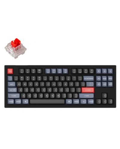 Tastatură mecanică Keychron - V3 QMK, TKL, Carbon Black, Red, RGB, negru - 1