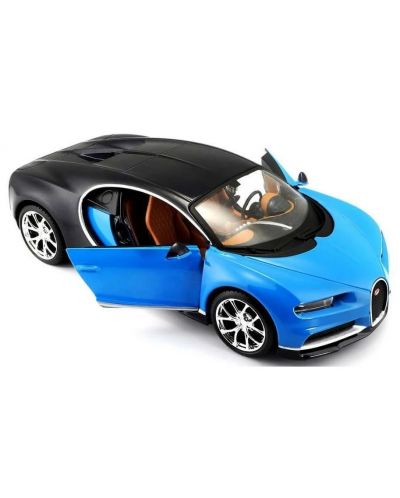 Mașină din metal Welly - Bugatti Chiron, 1:24, albastru - 2