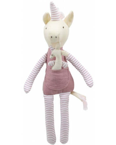 Papusa moale The Puppet Company - Unicorn cu pui, 30 cm - 1