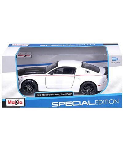 Mașinuță metalică Maisto Special Edition - Ford Mustang Street Racer 2014, albă, 1:24 - 4